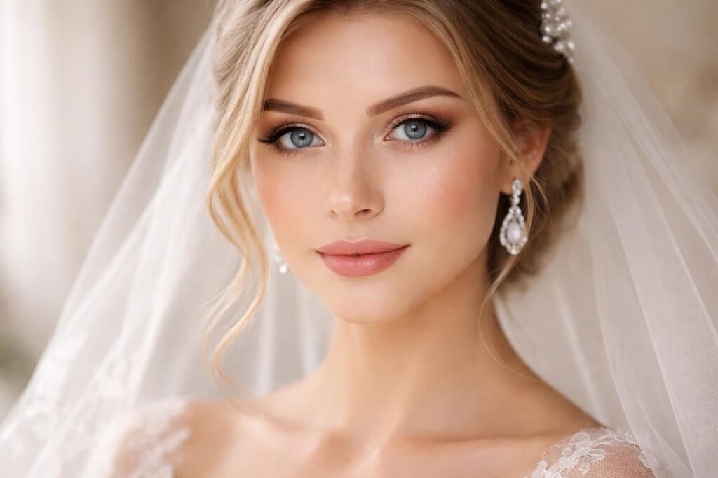 Maquillage mariée pour yeux bleu : conseils et idées tendance