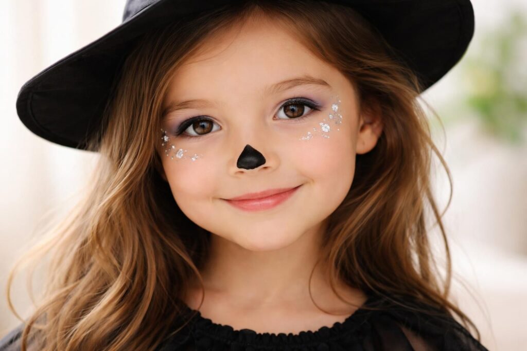Maquillage sorcière pour petite fille simple et rapide à réaliser