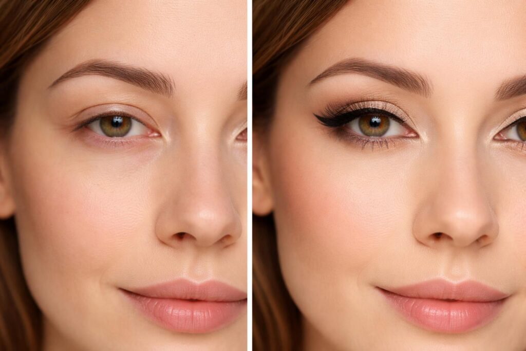 découvrez des techniques efficaces et astuces incontournables pour sublimer les paupières tombantes, avec des exemples avant-après pour un maquillage réussi.